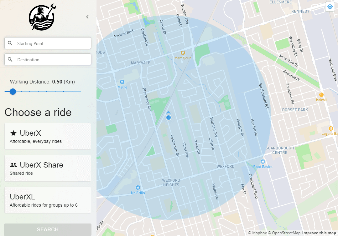 An image of the Optimal Uber Finder project.