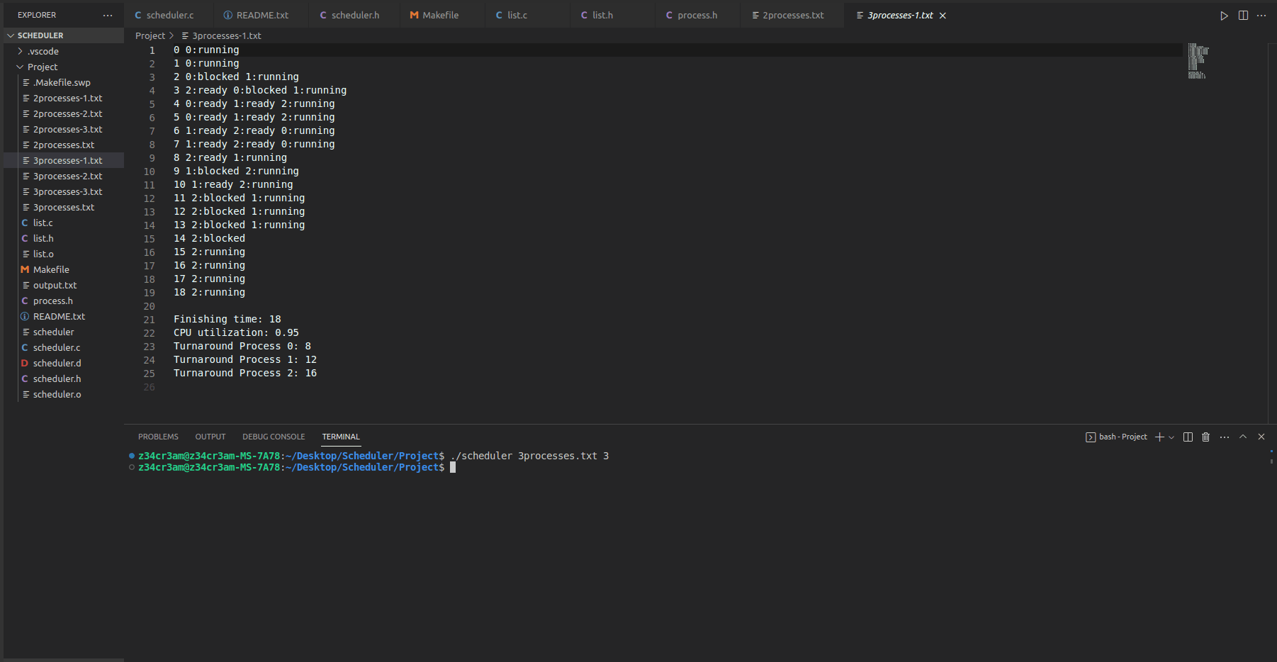 Advanced Process Scheduler Simulation